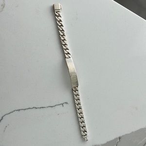 Mens Sterling Silver Tiffany ID bracelet
